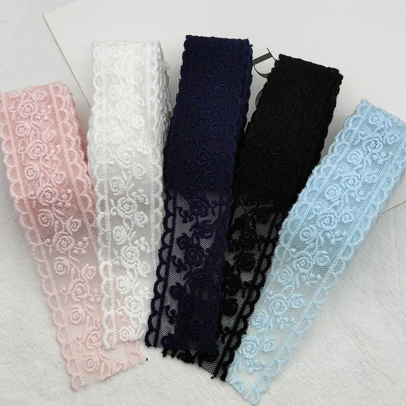 35MM 1Meter 3D Flower Ribbon Craft Lace Fabric Embroidery Handmade Bow Hair Accessories DIY lace For Needlework Race g258 - купить по