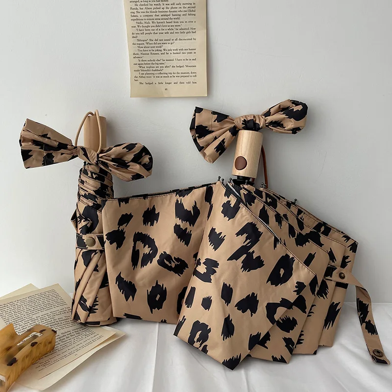 

Leopard full-automatic umbrella French Taifu ancient sun umbrella sunscreen, UV protection, sun and rain dual-purpose female
