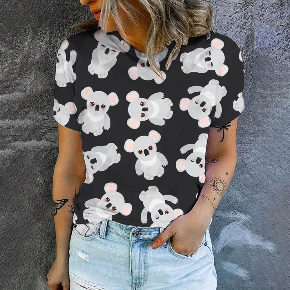 Футболка женская повседневная с коротким рукавом и круглым вырезом