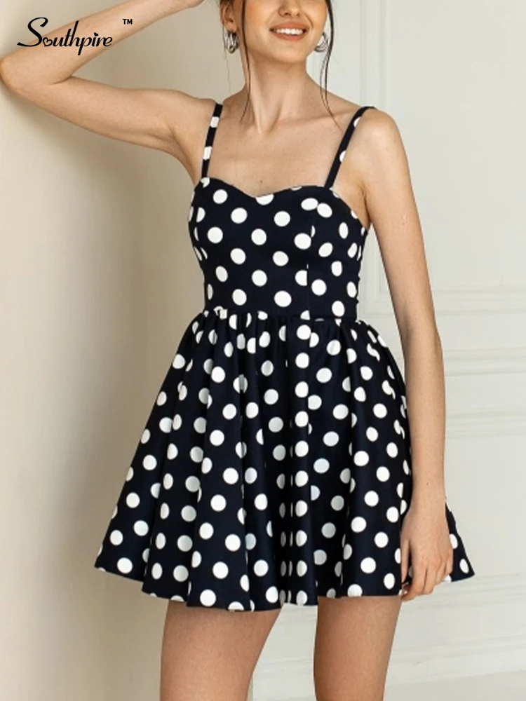 

Женское драпированное платье в горошек, без рукавов