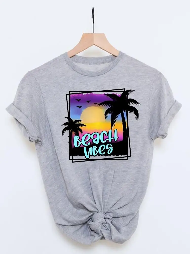 

Женская футболка в пляжном стиле, Повседневная футболка в стиле 90-х с мультяшным графическим принтом, летняя модная футболка с мультяшным принтом