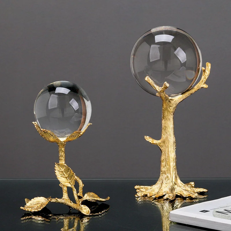 

Modern Metal Crystal Ball Handicraft Desktop Decoration Living Room Plant Iron Art Decoration Office Home Decoration Accessories