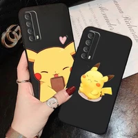 pok%c3%a9mon pikachu phone case for huawei p smart z 2019 2020 2021 p40 p30 p20 p10 lite 5g black coque back carcasa