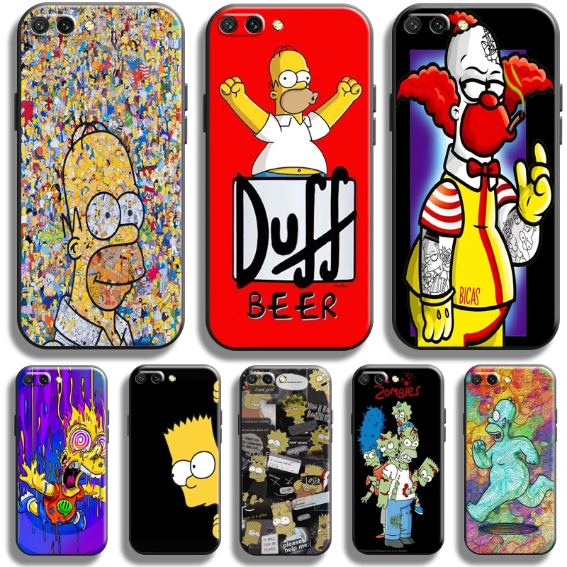 

Homer S-Simpsons Family Phone Case For Huawei Honor 10 10i 9 9A Honor 10X 9X Lite Pro Carcasa Coque TPU Funda Black