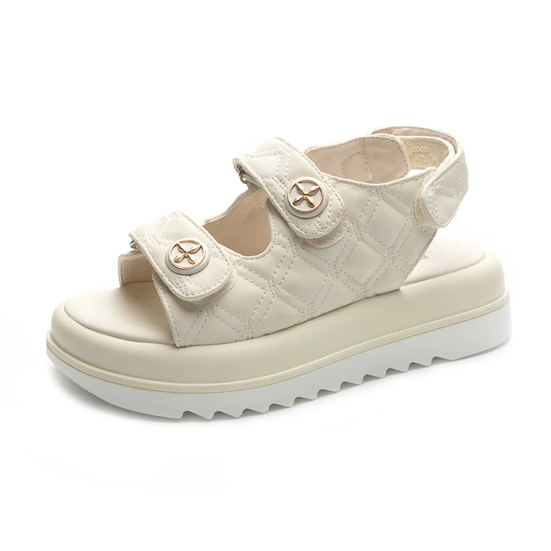 

Platform Sandals Woman Summer 2023 Party Elegant Medium Heel Women's Shoes Flat Pumps Luxury Designer Sandles Roman Thick Bottom