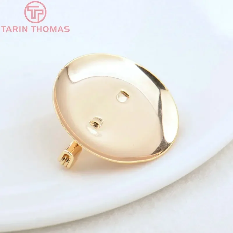 (3955) 6 шт. 25 5 мм 24-каратное позолоченное латунное основание броши с булавками