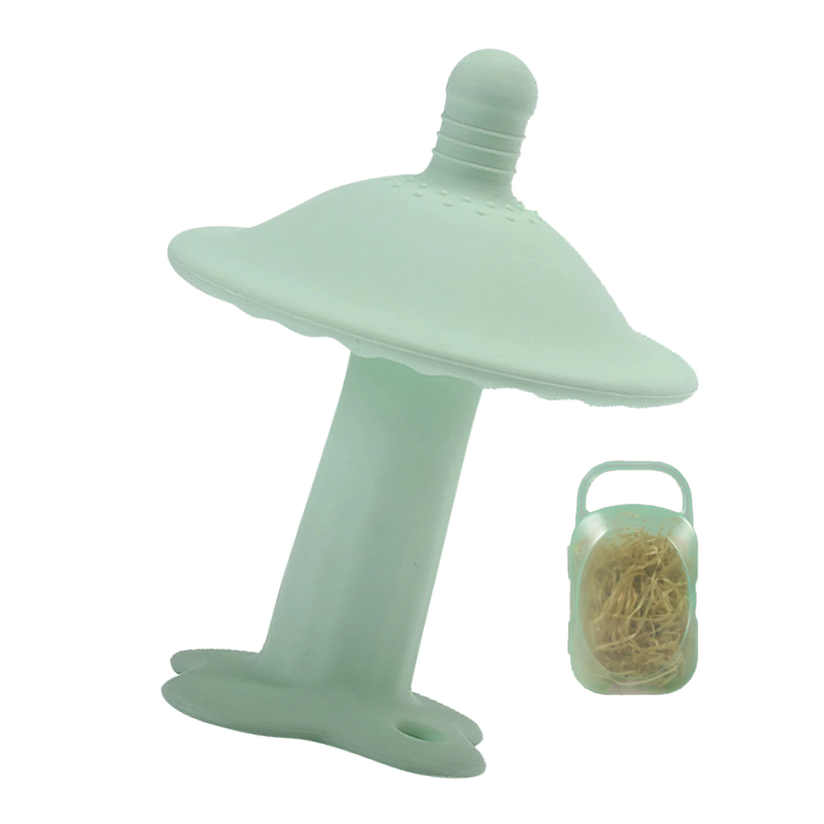 

Pacifier Shaped Baby Teething Toy Silicone Baby Teether Toy for Infants 3 Months Baby Chew Toys for Sucking Needs BPA Free