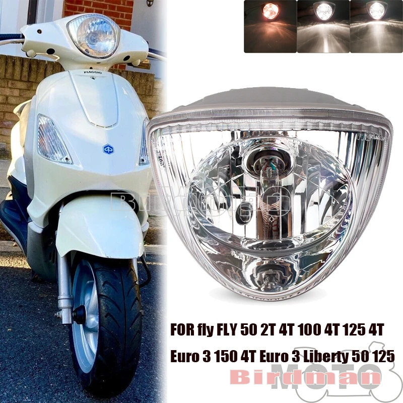 

Scooter Headlight Front Head Lamp Bulb DRL HI/LO Beam For Piaggio Fly 50 2T 4T 100 4T 125 4T Euro 3 150 4T Euro 3 Liberty 50 125