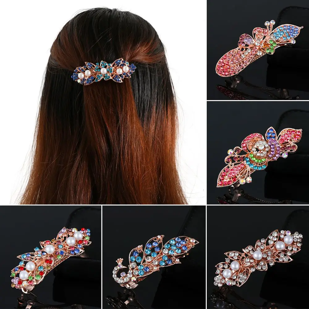 

Роскошная заколка для волос Стразы с кристаллами аксессуары для волос заколка для девочек свадебная корона цветок украшения для волос