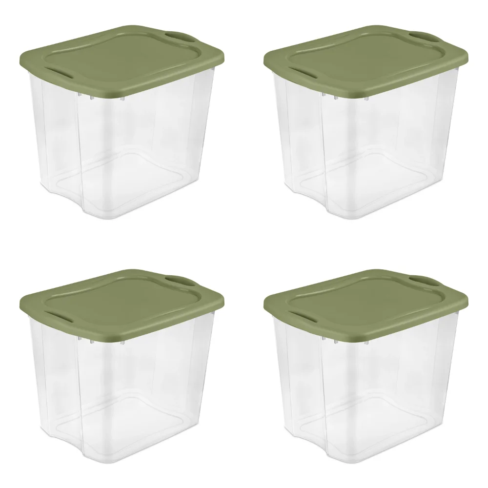 

95 Qt. EZ Carry Plastic, Clear/Sage Legume, Set of 4