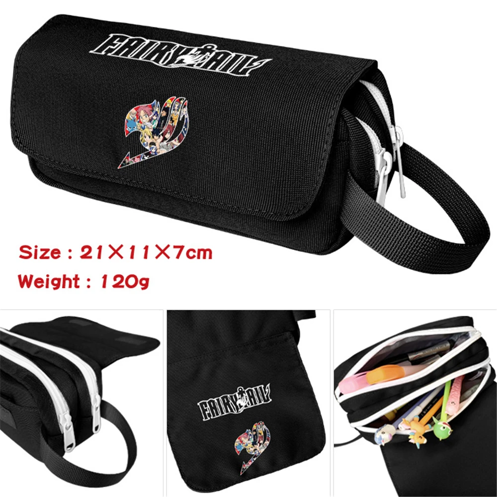 

Anime Fairy Tail Pencil Case Travel Nylon Zipper Cartoon Student Portable Penbag Women Makeupbag Cosmetic Bags Stationery Gift