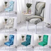 marbling line chair covers spandex chair slipcover dining room kitchen elastic anti slip seat cover wedding banquet party