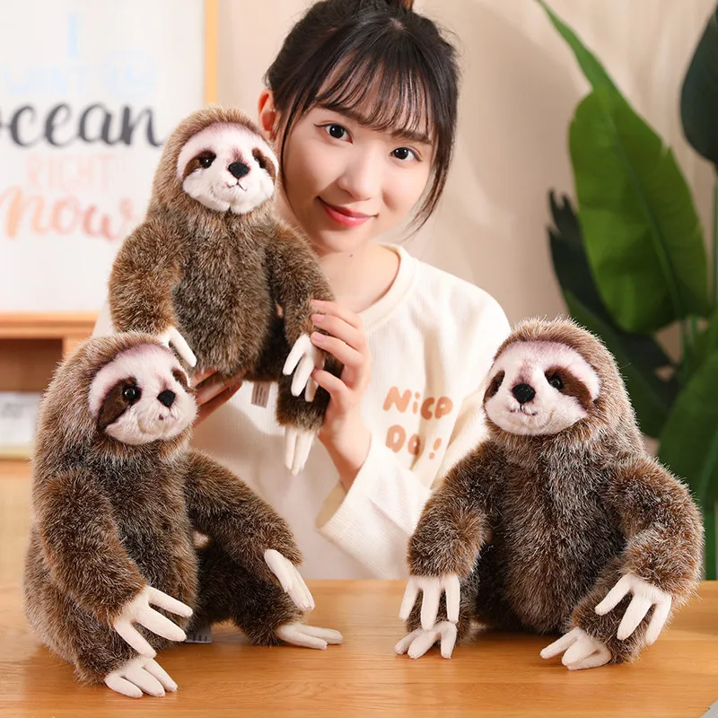 

Simulation Sloth Plush Toy High Quality Stuffed Animal Plushies Doll Cute Fluffy Hair Sloth Soft Kids Toys for Kids Girls Gifts