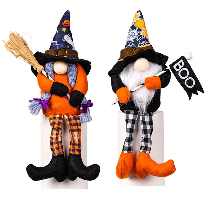 

Faceless Doll Fashion Halloween Gnome Plush Decoration Faceless Doll Handmade Elf Figurines Ornaments Holiday Home Decoration