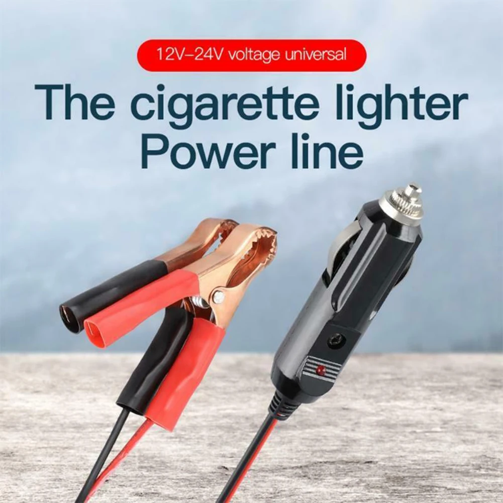 

Electrical Clip-On Cable 150cm 1pcs Alligator Clamp Battery Charge Cord Extension Cable Male Charger Lighter High Quality