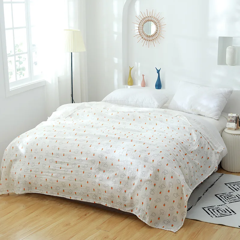 

Газовое полотенце, одеяло, Двухслойное детское хлопковое летнее тонкое летнее крутое стеганое одеяло из хлопчатобумажной пряжи для взрослых, простыня для сна