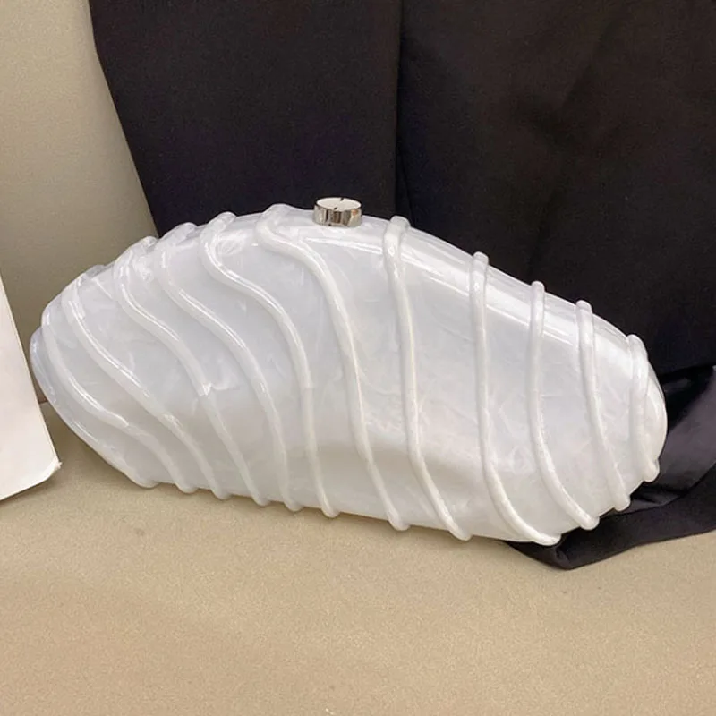 Роскошная акриловая женская сумка с каменным узором модными полосками и простая