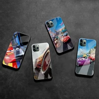 cars 95 lightning mcqueen phone case tempered glass for iphone 13 12 mini 11 pro xr xs max 8 x 7 plus se 2020 cover