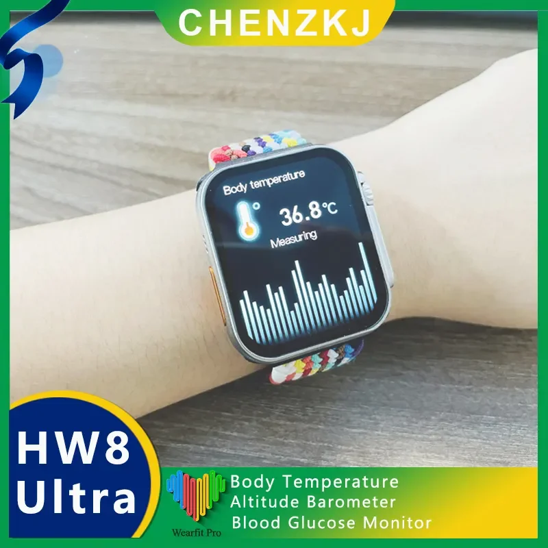 

Watch Ultra Smart Watch Series 8 Body Temperature SOS Bluetooth Call Blood Glucose Monitor Smartwatch Men Women PK W27 S8 HW8