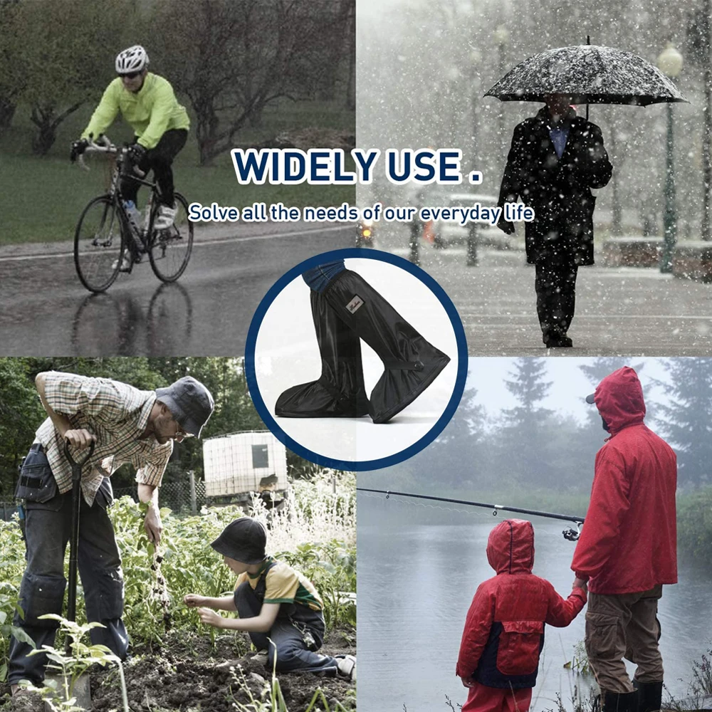 Waterproof Rain Shoes Covers Reusable Rain Footwear Shoe Protector Non-slip Rubber Rain Boots For Women Men Sneakers Protector