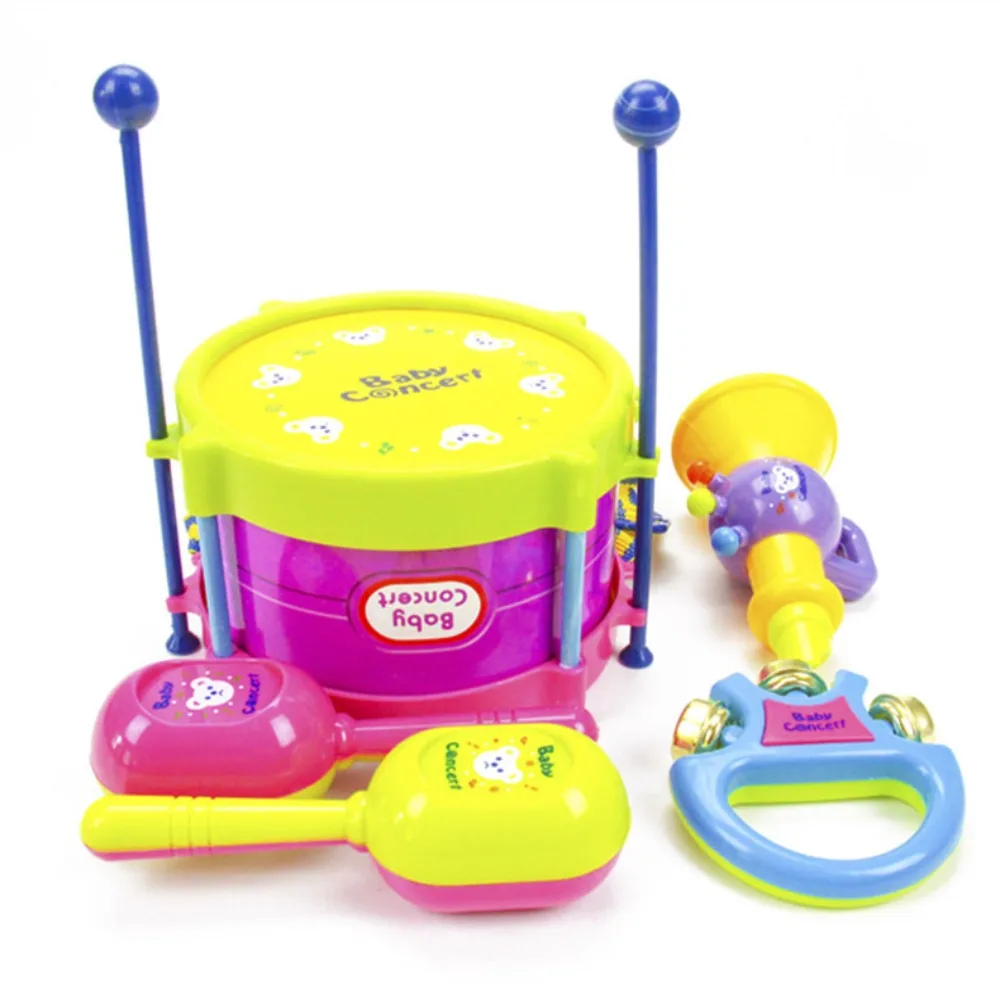 

5Pcs/4Pcs Kids Baby Children Early Learning Band Kit Percussion Instrument Educational Toy Drum Trumpet Toy