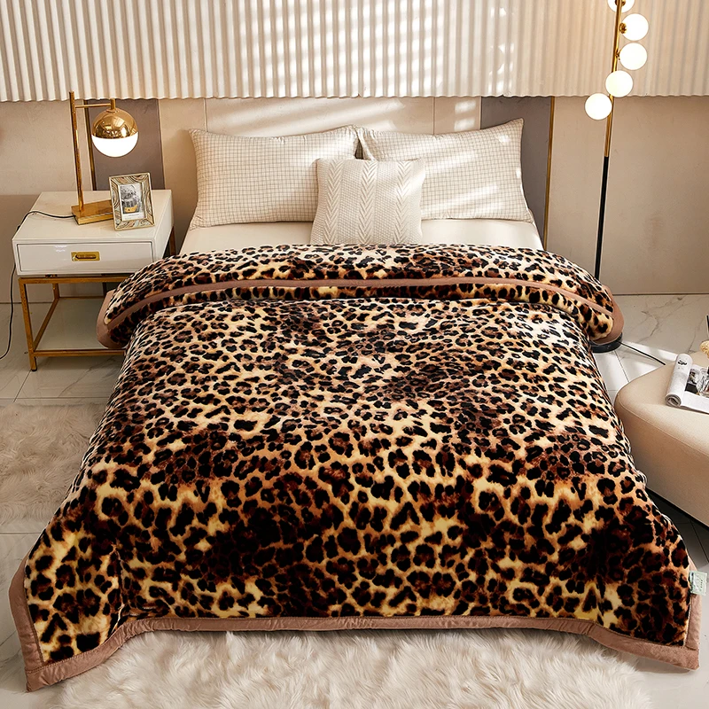 

Faux Fur Blankets For Beds Double Layer Thicken Fleece Raschel Mink Throw Blankets Single Double Floral Animal Designs Blankets