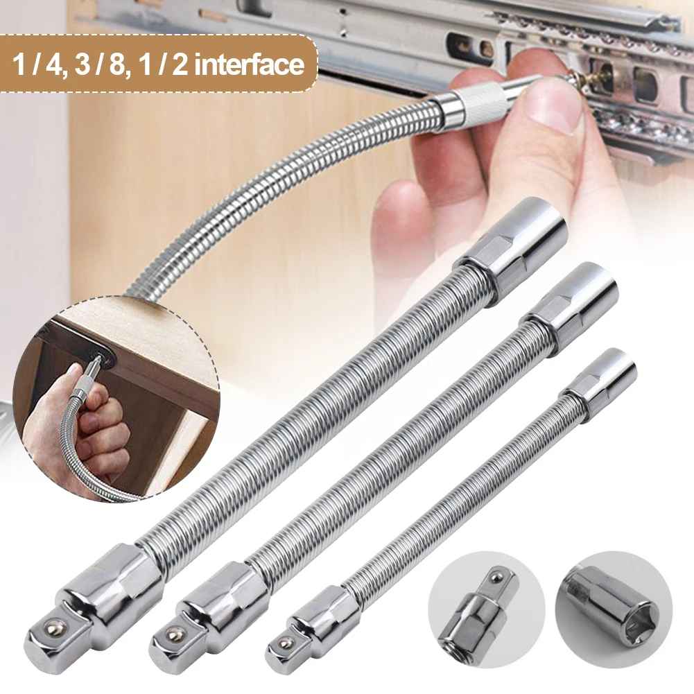 

Flexible Extension Bar Magnetic Socket Extension Bar 1/4" 3/8" 1/2" Shaft Tool Adapter Bit Holder Connector Screwdriver Adpater