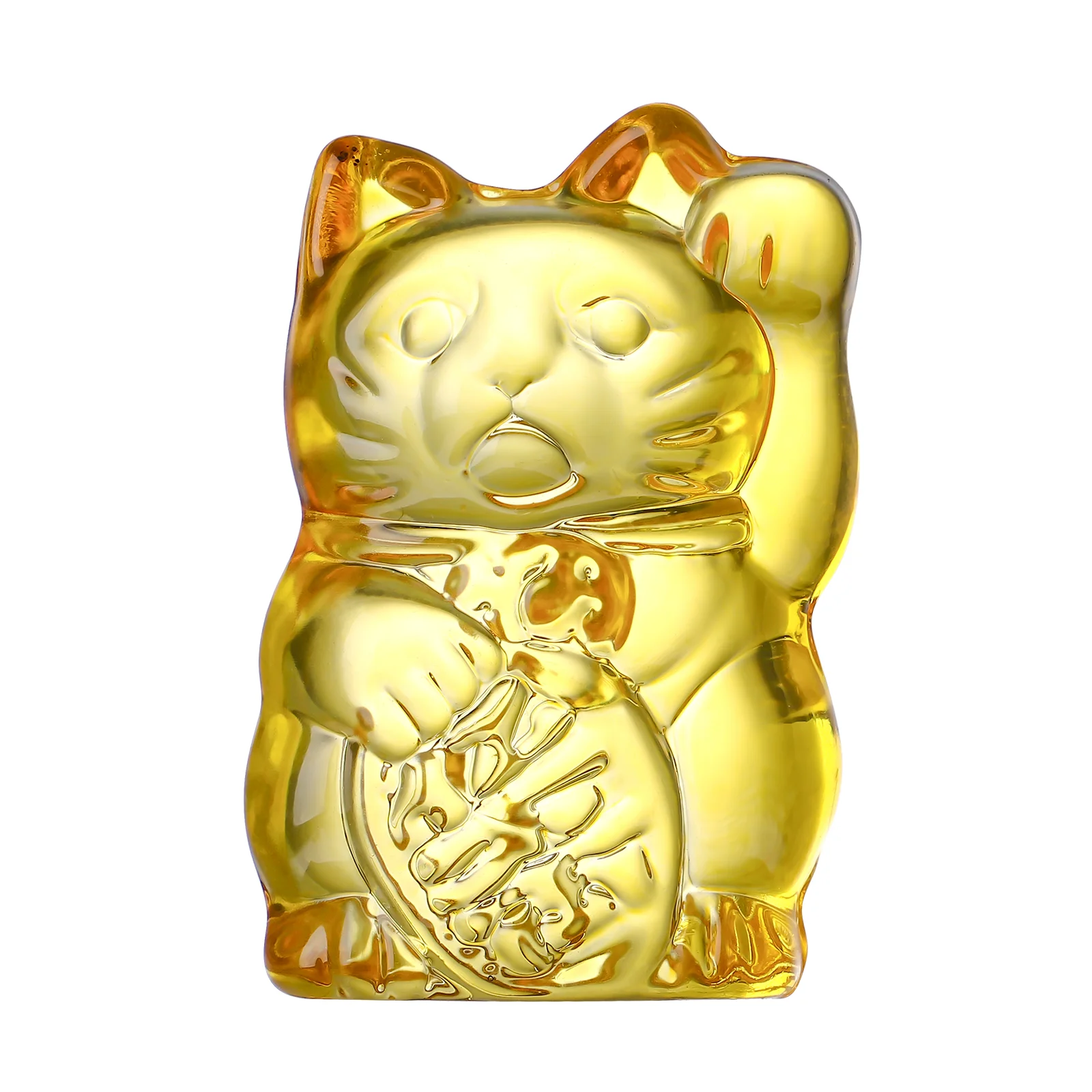 

1pc Fortune Crystal Cat Statue Waving Cat Chinese Cat Waving Arm Cat Figurine for Desktop Shop Window Home