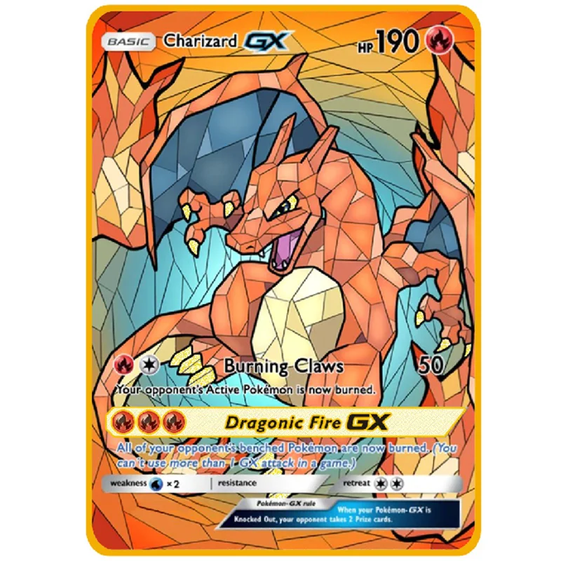 Новинка 2022 блестящая металлическая карта покемона Kawaii Eevee Pikachu Lucario Charizard Vmax