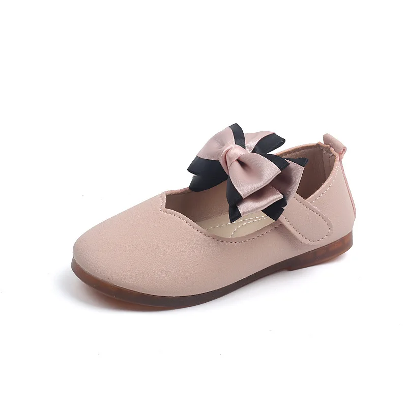 

COZULMA Spring Kids Girls Elegant Bowtie Hook & Loop Casual Shoes Children Girls Breathable Flats Size 21-30