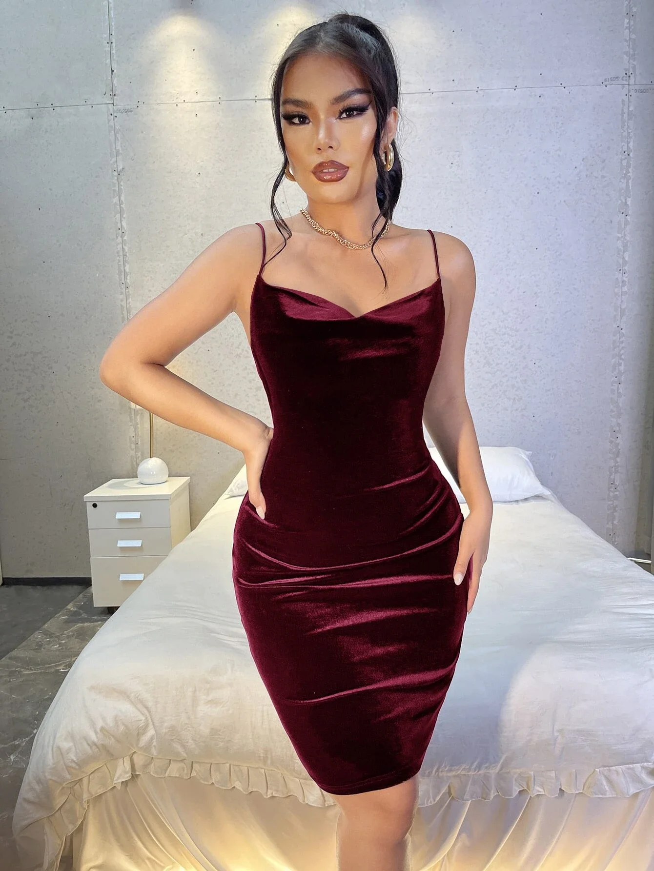 

New Velvet Cami Bodycon Dress