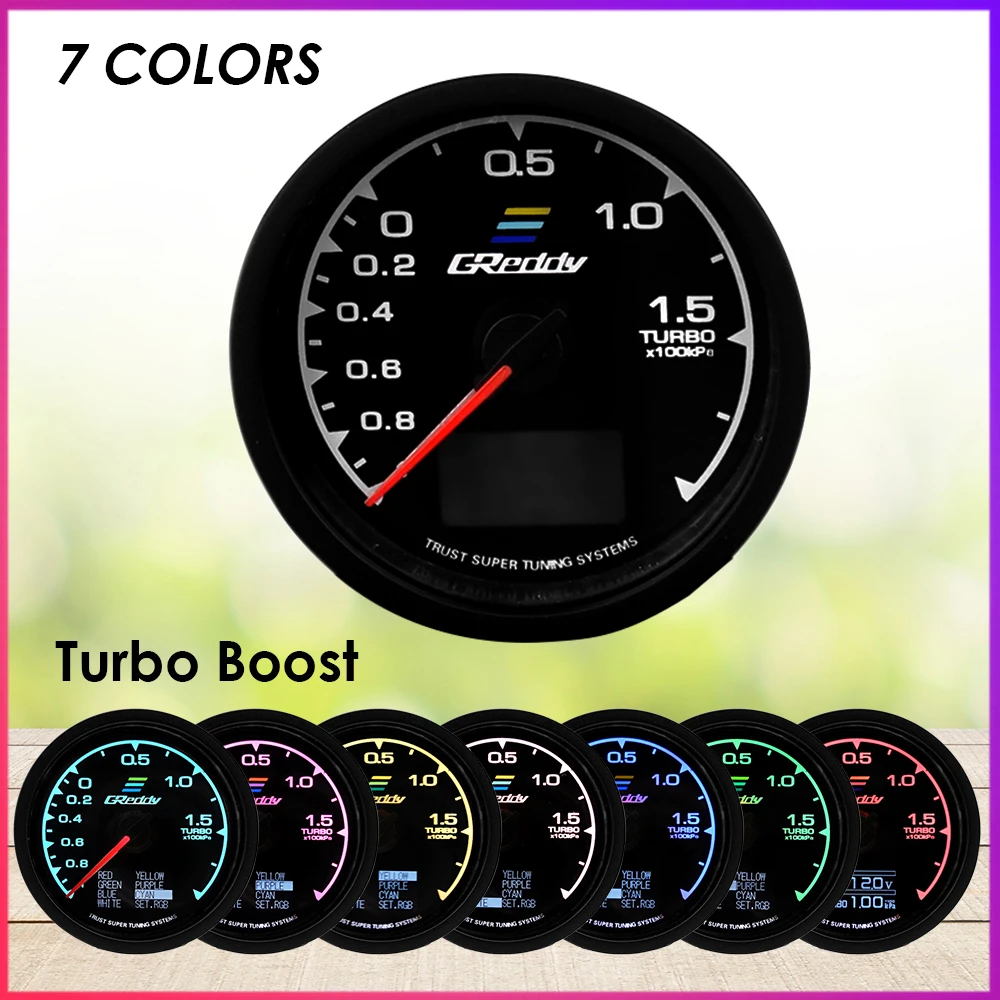 

greddy Gauges car GReddi Multi D/A LCD Digital Display Turbo Boost 62mm 7 Color in 1