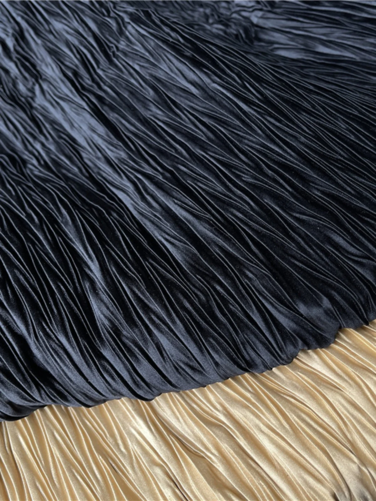 Чистый черный узор из рыбьей кости мятый морщинистый орган модная