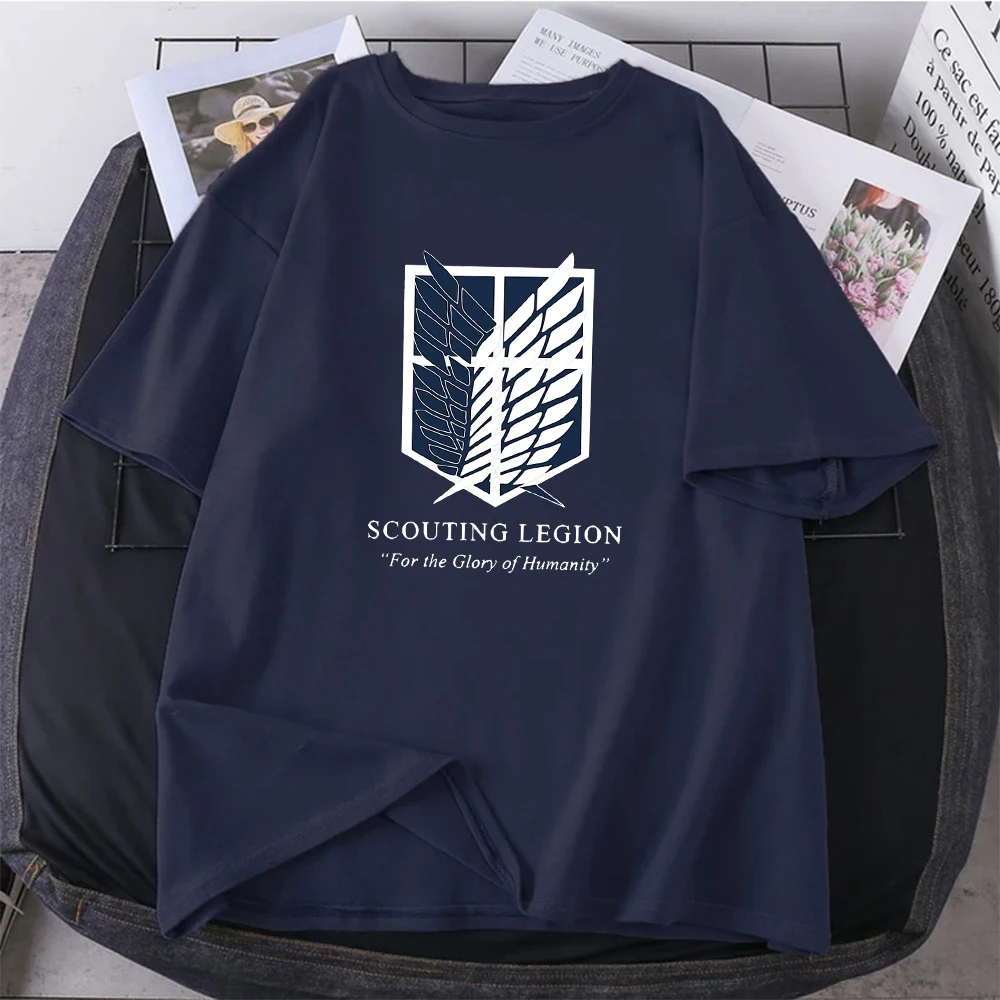 

Attack On Titan LOGO Manga T Shirts Male Y2K Short Sleeve Top Anime Graphic Tee shrits Oversize Cotton Men Women Unisex T-Shirt