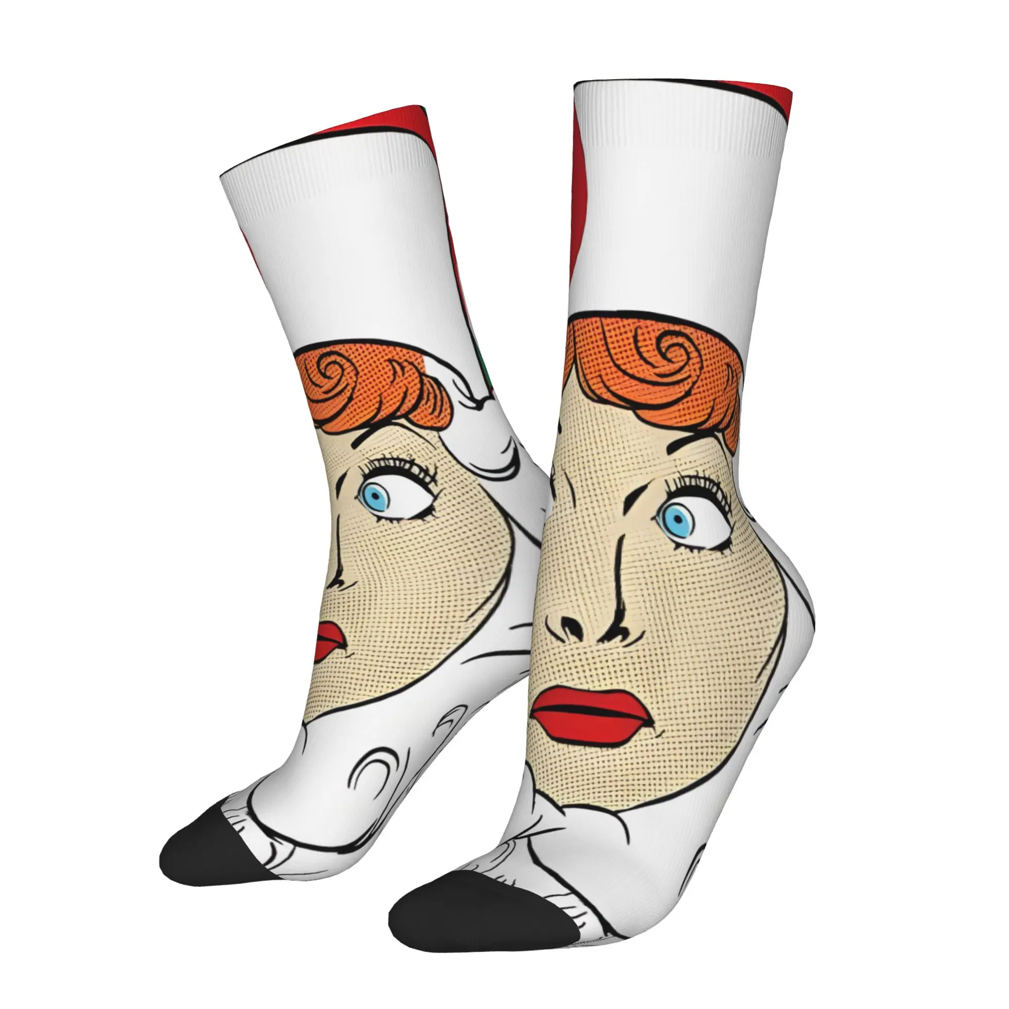 Фото 1 пара забавных мужских носков Happy Sock Forever в винтажном стиле Харадзюку с принтом Анджелы Лэнсбери, уличный стиль, повседневные носки №1