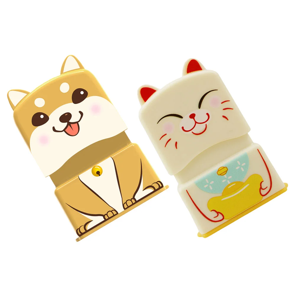 

2 Pcs Seal Plastic Seals Cartoon Stamper Animal Costumes Kids Toy Toddler Dress Automatic
