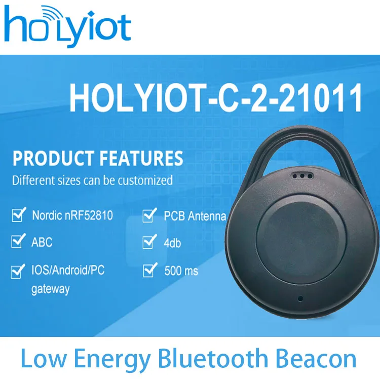 

Holyiot NRF52810 Ibeacon Tag 3 Axis Accelerometer Bluetooth 5.0 Low Power Module Consumption Sensor Beacon for IOT Smart Home