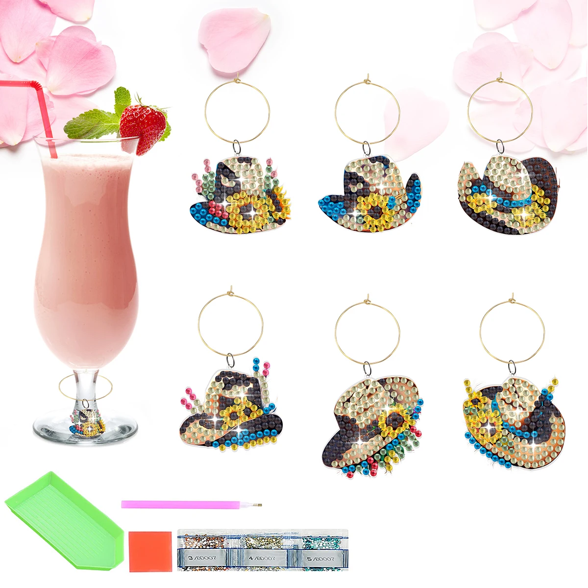 8 шт. подвески подвеска сделай сам алмазная живопись бокалы для вина маркеры