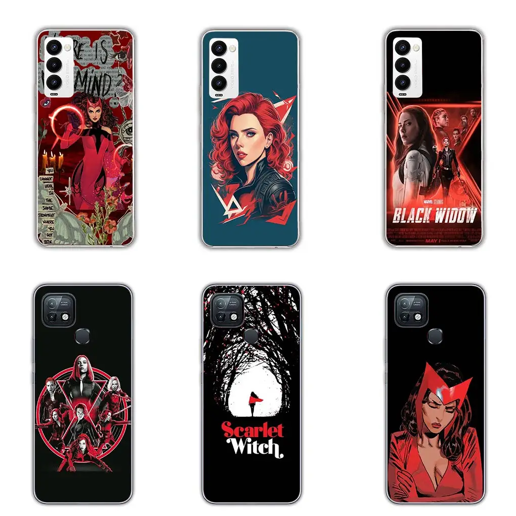Black Widow Marvel Scarlet Witch Phone Cover Casing for Motorola Moto G04 G71 G73 G32 G34 G52 G8 G7 G9 G24 Power Plus E14 Case