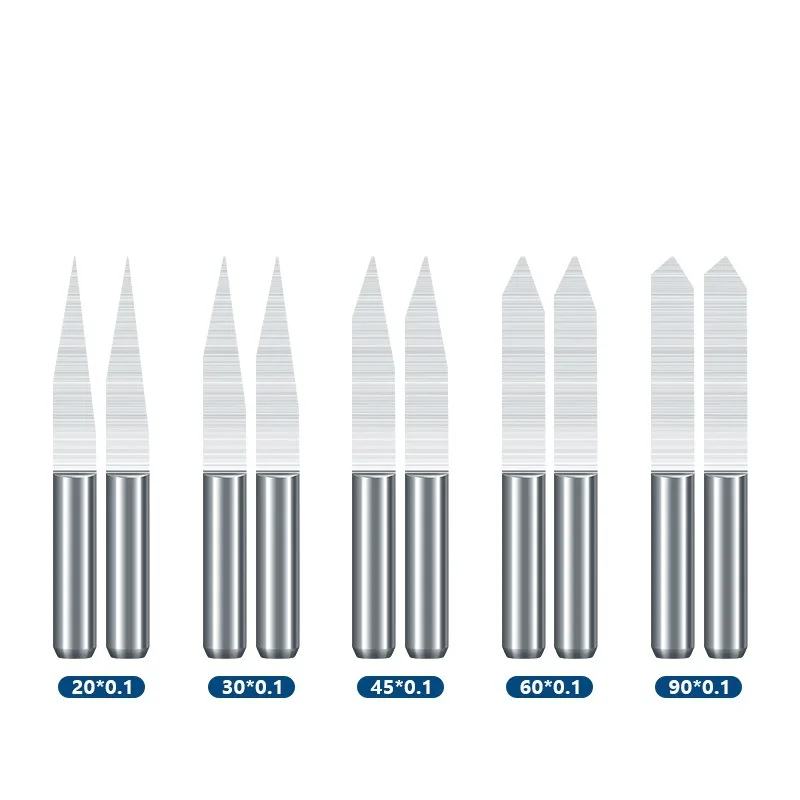 

10pcs 20 °~90 ° V-shaped milling cutter 3.175mm (1/8 inch) hard alloy PCB engraving drill bit CNC engraving tool