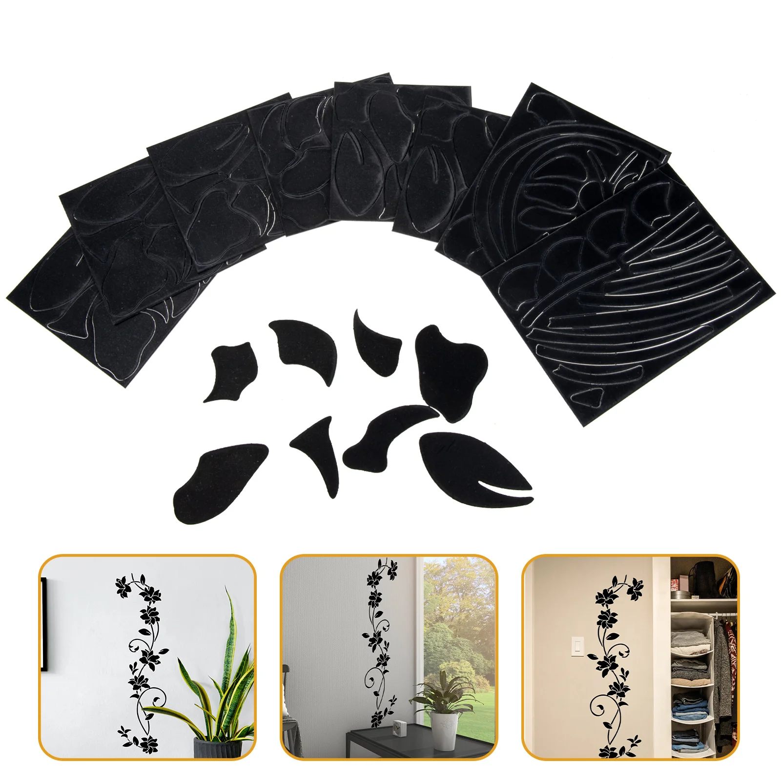 

Wall Stickers Flower Floral Decal Decor Decals Sticker Vine Artrose Black Vines Room Window Hanging Babyclings Stick Peel