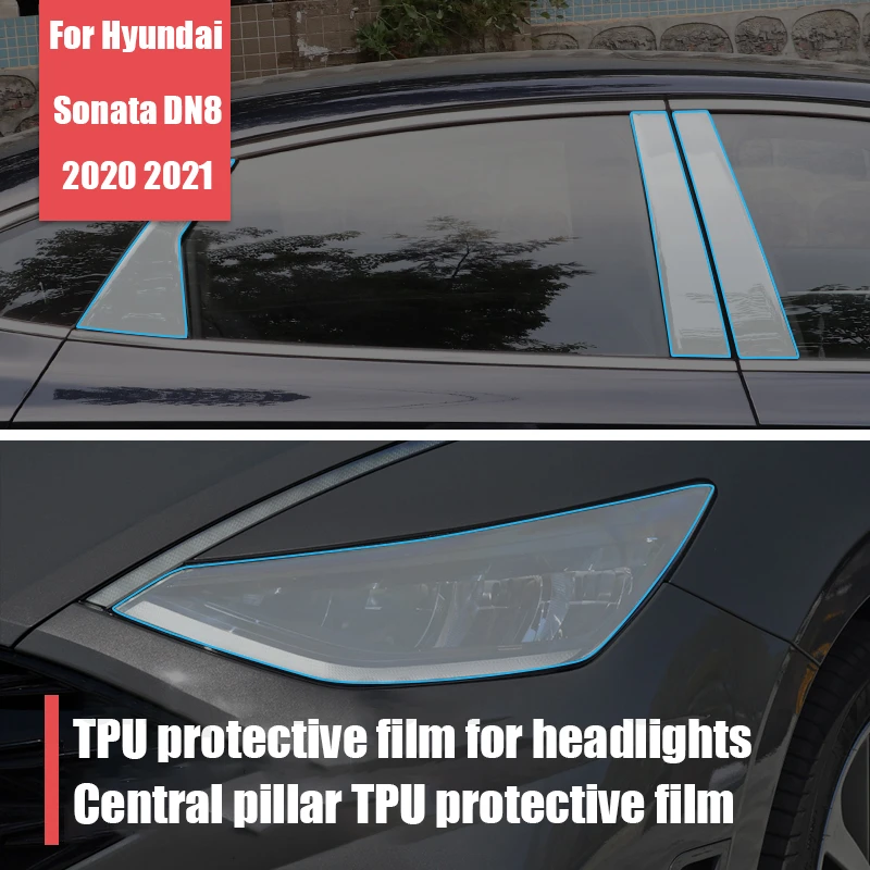 

For Hyundai Sonata DN8 2020 2021 Middle TPU Transparent Protective Film Protective Car Film