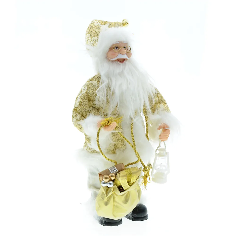 Navidad 2023 Happy New Year Golden Robed Santa Claus Doll 30cm Xmas Merry Christmas Decoration Home Mall Window Ornaments Natal