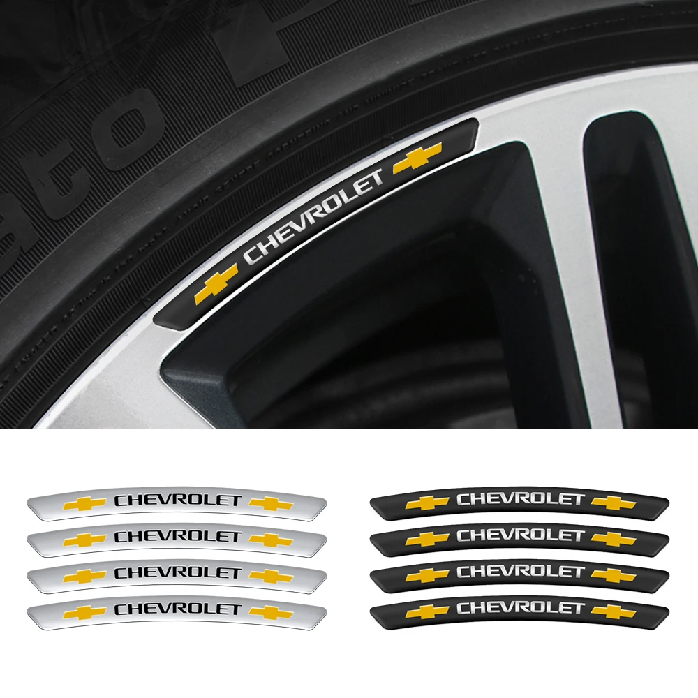 

4pcs Aluminium Car Wheel Hub Stickers Rim Decor Decal For Chevrolet Camaro Cruze Spark Sail Equinox Sonic Trax Captiva Lacetti