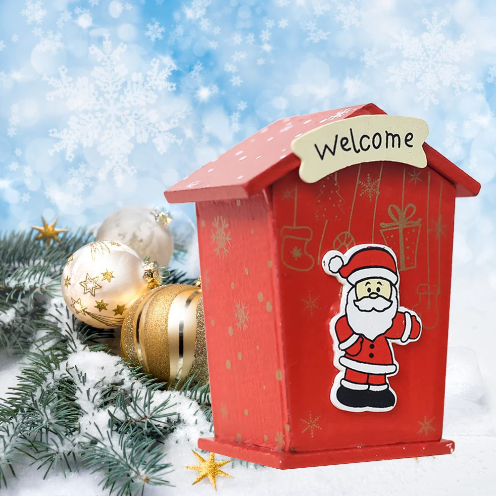 

Bankmoney Saving Box Christmas Year Cute Piggy Pot Container Change Wooden Jar Holiday New Cartoondesk Claus Santa Tin Case
