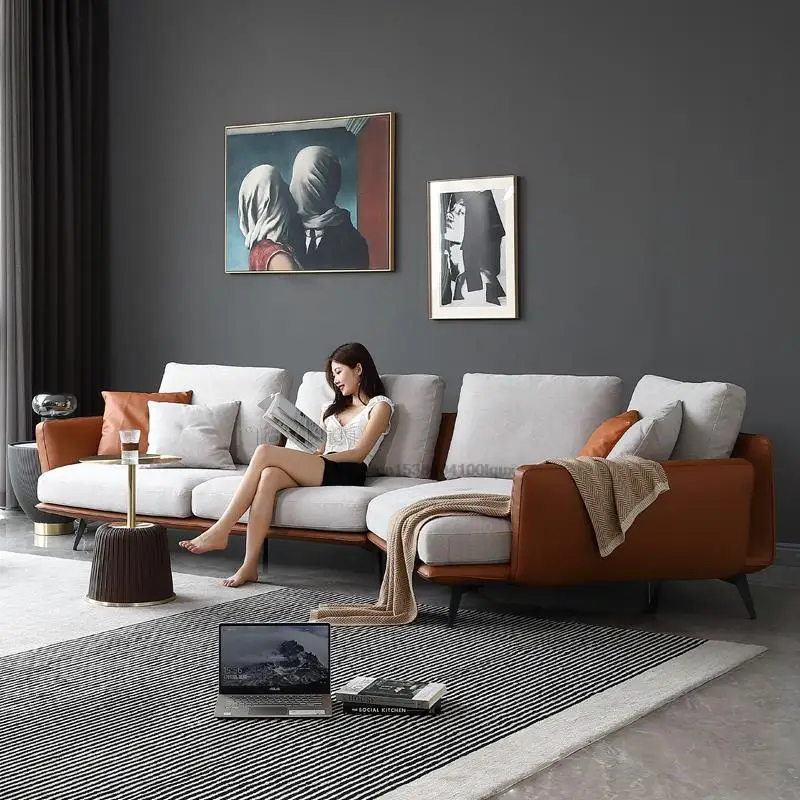 Легкий роскошный элитный тканевый диван для гостиной изогнутый итальянский