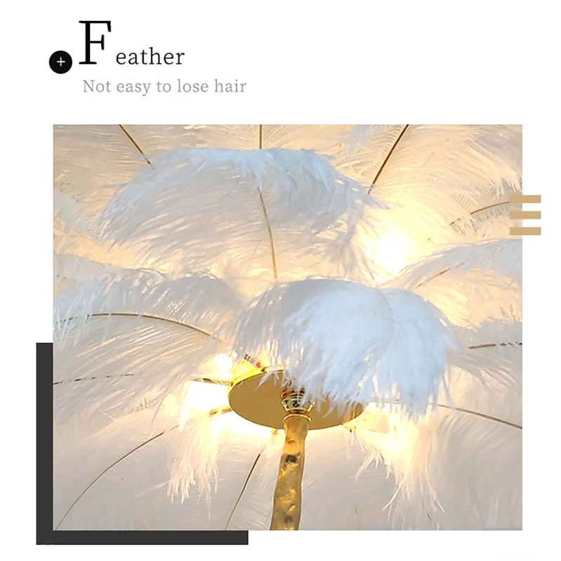 1 2 м Скандинавская декорация Домашний напольный светильник с перьями