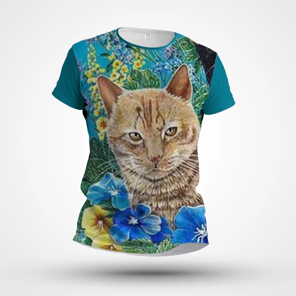 

2023 New Children's T-shirt 3D Printing Customized Men's Short Sleeve Cat Pattern