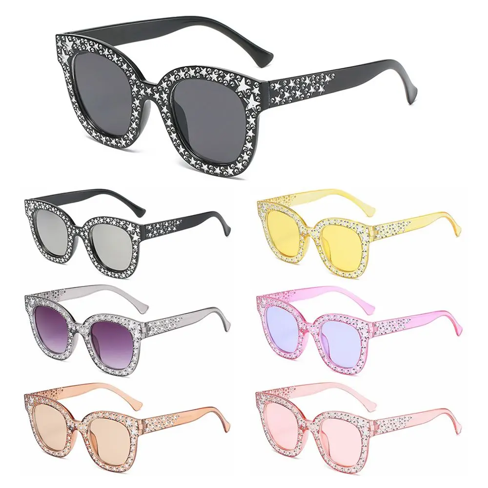 

Retro Crystal Diamond Sparkling Female Shades Women Sunglasses Square Sunglasses Oversized Sunglasses