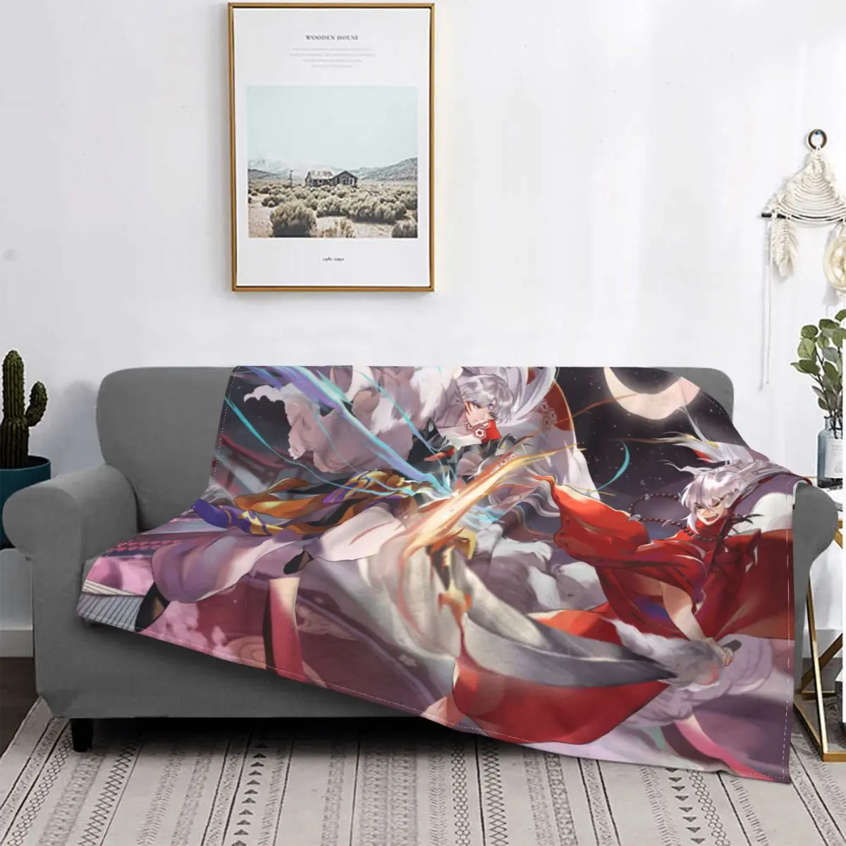 

Плюшевое одеяло Inuyasha Higurashi Kagome Adventure TV Series, Фланелевое весенне-осеннее волшебное теплое одеяло для зимнего постельного белья